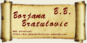 Borjana Bratulović vizit kartica